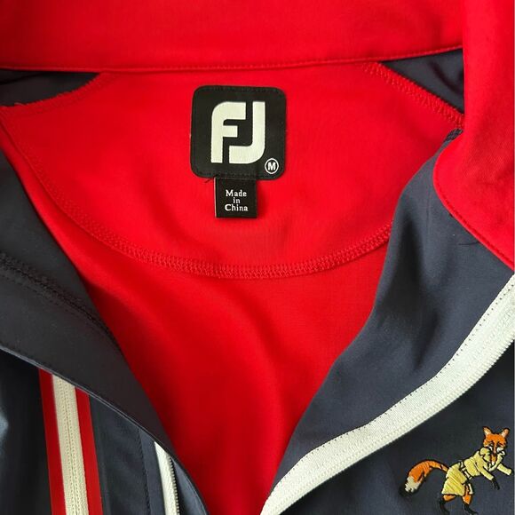 FootJoy FJ 1/2 Zip Wind Tech Pullover Jacket Red Navy Blue Men’s M - Picture 4 of 7